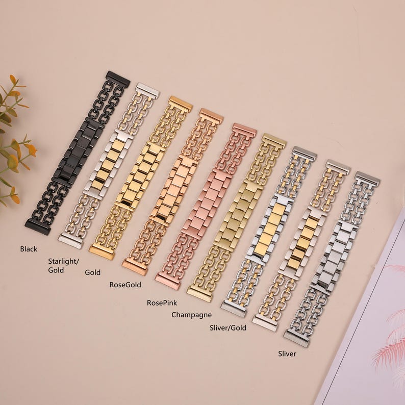 classy Fitbit Sense gold chain band