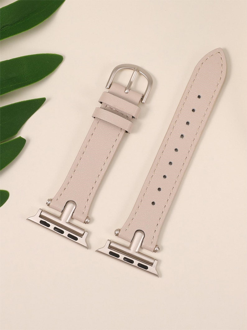 Leather Band for Apple Watch Band Women 38mm 40mm 41mm 42mm 44mm 45mm 49mm with Metal Buckle for iWatch Bands Ultra SE Series 9 8 7 6 5 4 3 image 4