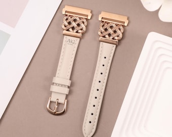 Leather Band for Fitbit Versa 2/Fitbit Versa/Versa Lite Band - Celtic Knot Clasp, Premium Leather, Versa 2 Band for Women, Perfect Gift
