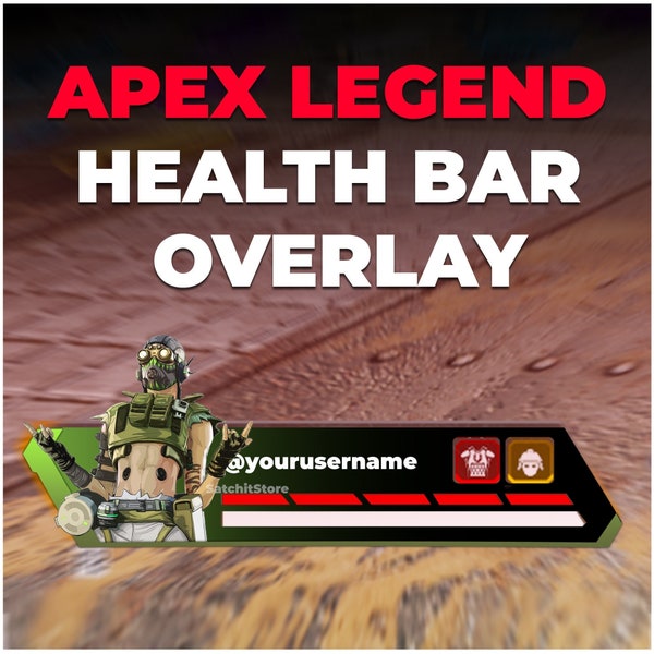OCTANE Banner Animated or Static | Apex Legends Health Bar Overlay for Streaming on Twitch, Youtube and Tiktok