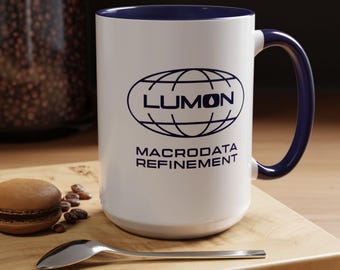 Lumon Industries Logo Severance Mug - Collectible TV Show Cup Severed SVRD Floor Fictional Corp Fan Gift Innie Outie Navy Coffee Mug Cup