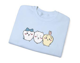 Chiikawa Chikawa Hachiware Unagi Sanrio Character Japanese Cute Sweatshirt Cozy Unisex Crewneck, Ideal for gifts, gift for her, kawaii shirt