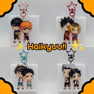 Volleyball Sports Anime Keychains | Epoxy Acrylic Charms