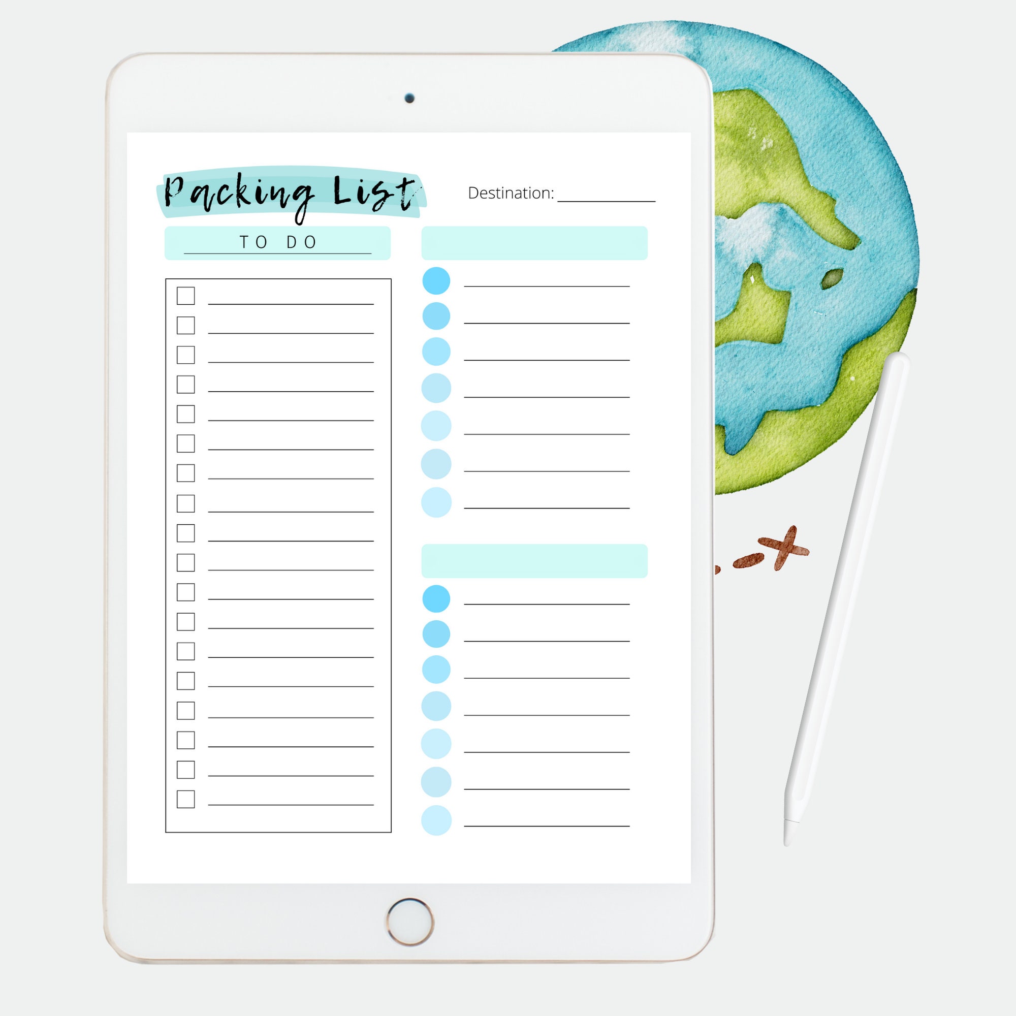printable travel packing list blank template fill in etsy