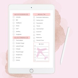 Printable Checked Luggage Travel Packing List | Instant Downloadable ...