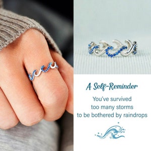 You’ve Survived Too Many Storms Minimalist Wave Ring, Highs and Lows Wave Ring, Daughter Birthday Gift, Best Friend Gift, Christmas Gift