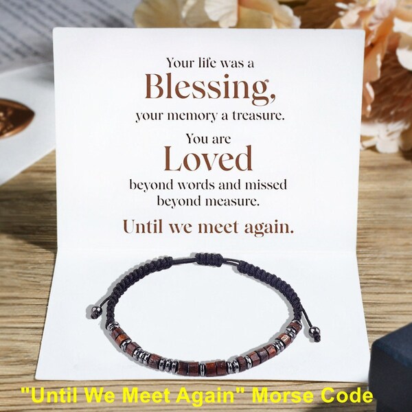 Until We Meet Again Memorial Morse Code Bracelet, Remembrance Gift, Sympathy Gift, Miscarriage Gift, Loss of Husband Father, Christmas Gift