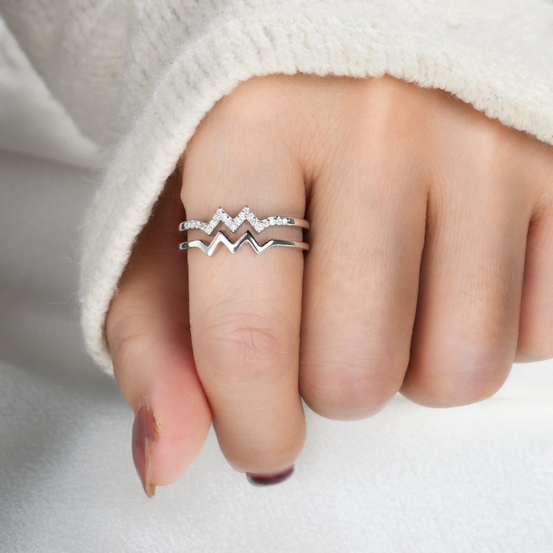 To My Sister Highs and Lows Ring Sterling Silver Diamond Etsy