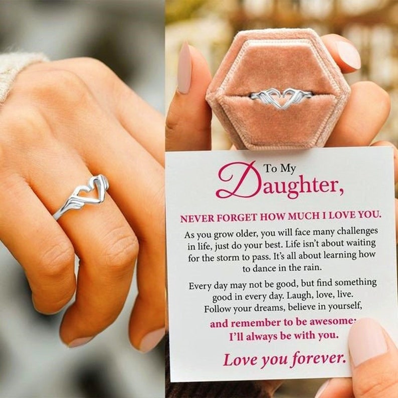 To My Daughter Love You Forever Ring Sterling Silver Hand Etsy