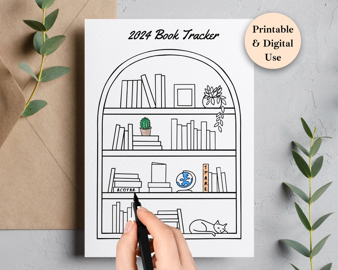 Printable Book Tracker, Book Shelf Reading Log Planner Insert for ...