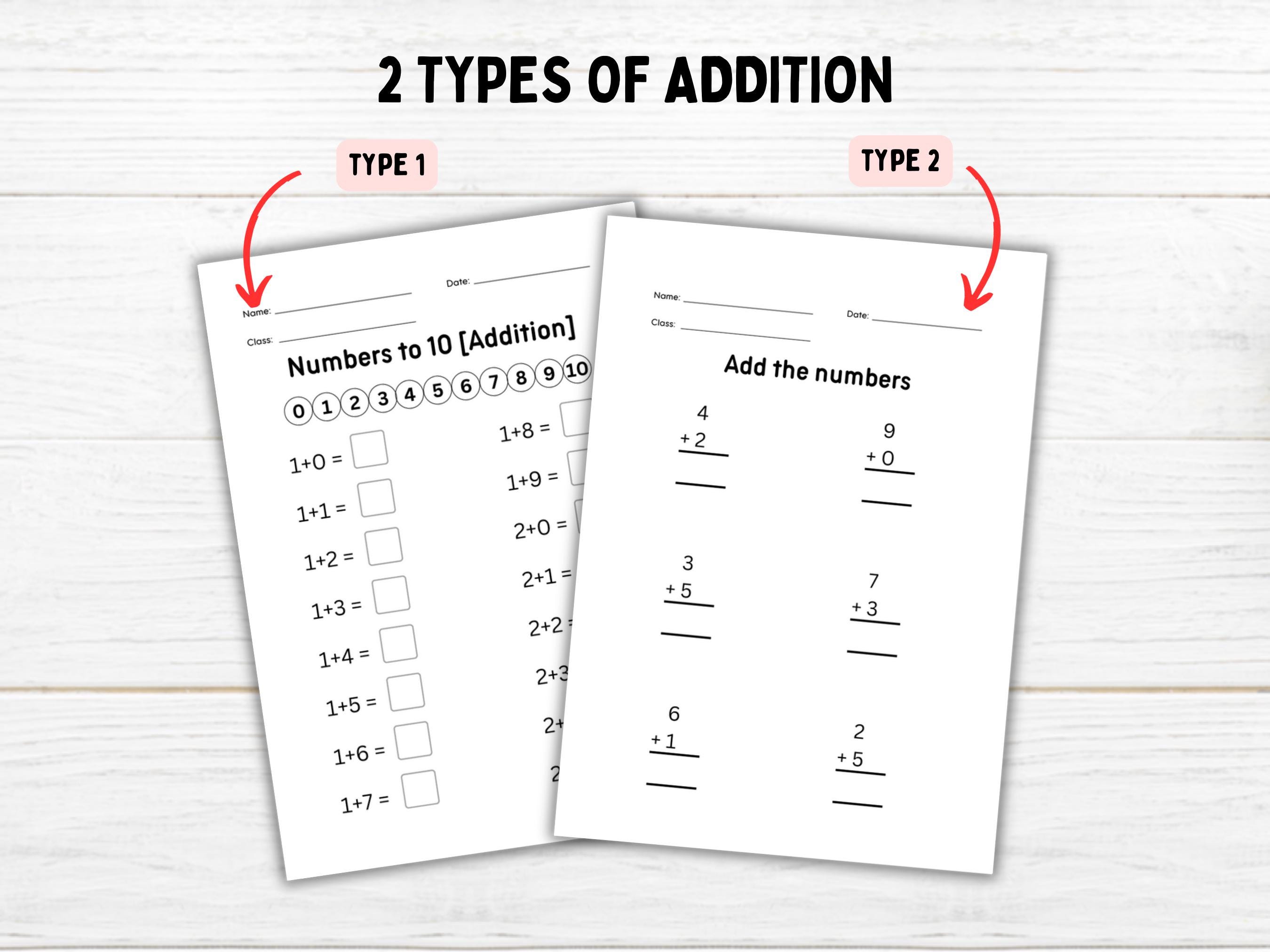 Addition and Subtraction Within 10 Printable Worksheets Fill in the ...