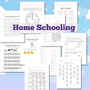 Math Worksheets for First 2nd Grade Learn Counting, Addition, Time, Money Kindergarten Learning Workbook Printable for Home and Classroom