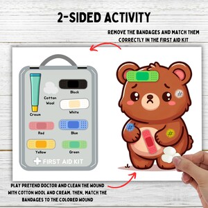 Teddy Bear Bandage Color Matching First Aid Pretend Play Doctor Kit ...