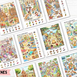 Search and Find Printable Puzzles for Kids, Hidden Object Activity Pages, Seek and Find Games, I Spy Worksheet, Screen-Free Activity Play image 3