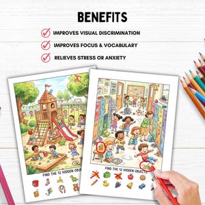 Search and Find Printable Puzzles for Kids, Hidden Object Activity Pages, Seek and Find Games, I Spy Worksheet, Screen-Free Activity Play image 4