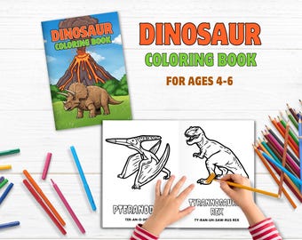 Dinosaur Coloring Pages for Kids Activity Tyrannosaurus Bold Easy Dinosaurs for kids toddlers preschoolers kindergarten homeschool