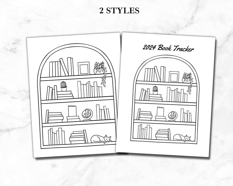 Printable Book Tracker, Book Shelf Reading Log Planner Insert for