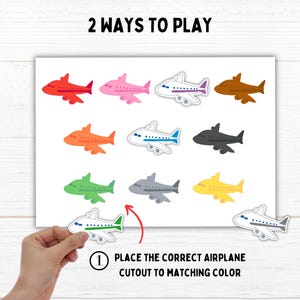 Airplane Color Matching Game Airport Activity Montessori Learning for ...
