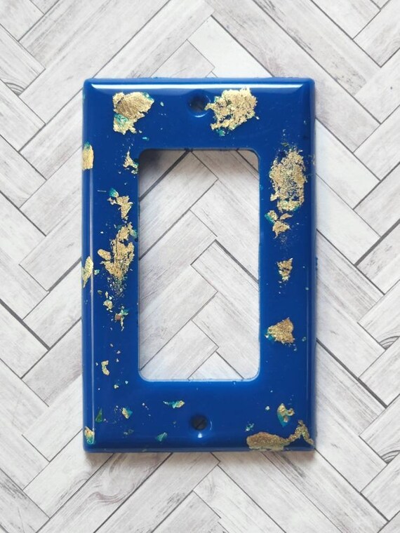Royal Blue Golden Rocker Switch Cover Etsy