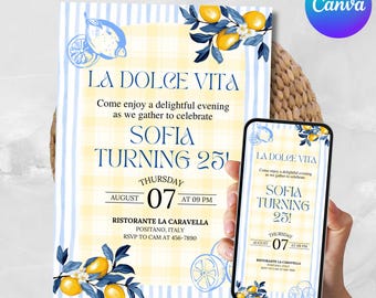 Festa La Dolce Vita, Invito per una festa di addio al nubilato italiano, Invito per una cena in Italia, Invito per la Dolce Vita, Festa La Dolce Vita, Invito italiano