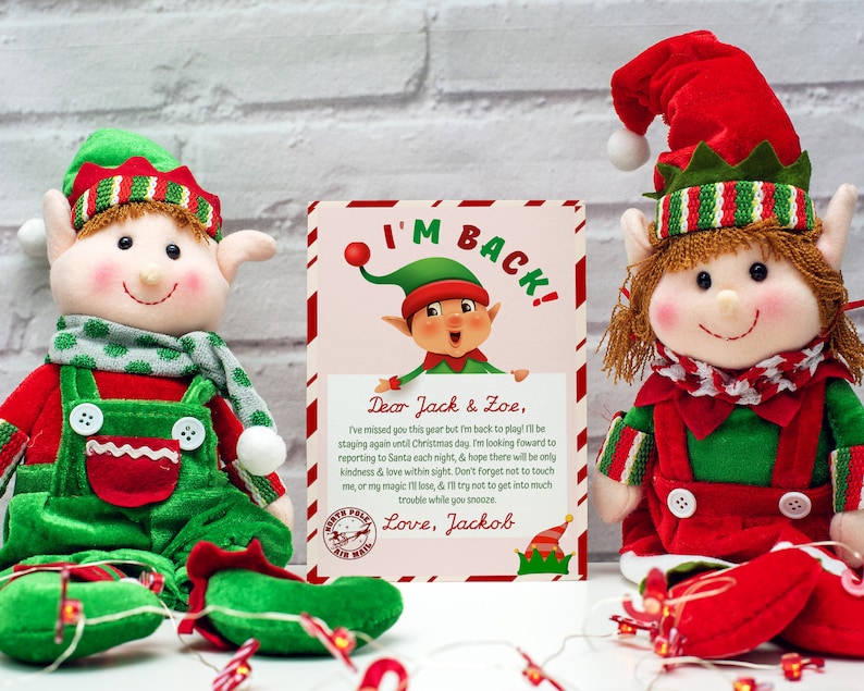 Im Back Elf Letter Template, Elf Arrival Letter, Elf Letter, Elf Return