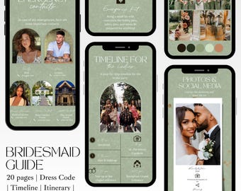 Bridesmaid Proposal Handbook Template, Canva Editable Bridesmaid Proposal Guide, Wedding Details & Timeline Planner Bridal Party Template