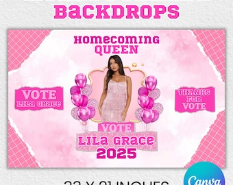 Homecoming Backdrop, Homecoming Banner Template, 2025 Hoco Party Backdrop, Homecoming Queen Banner, Canva Template Instant Download