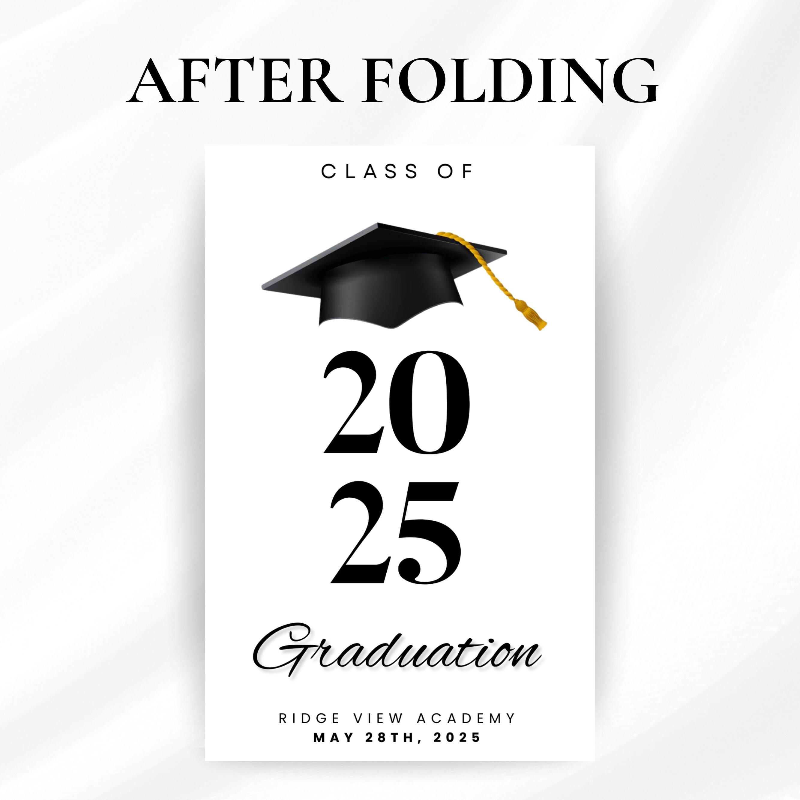 2025 Graduation Program Template, Editable 2025 Ceremony Card, Class of ...
