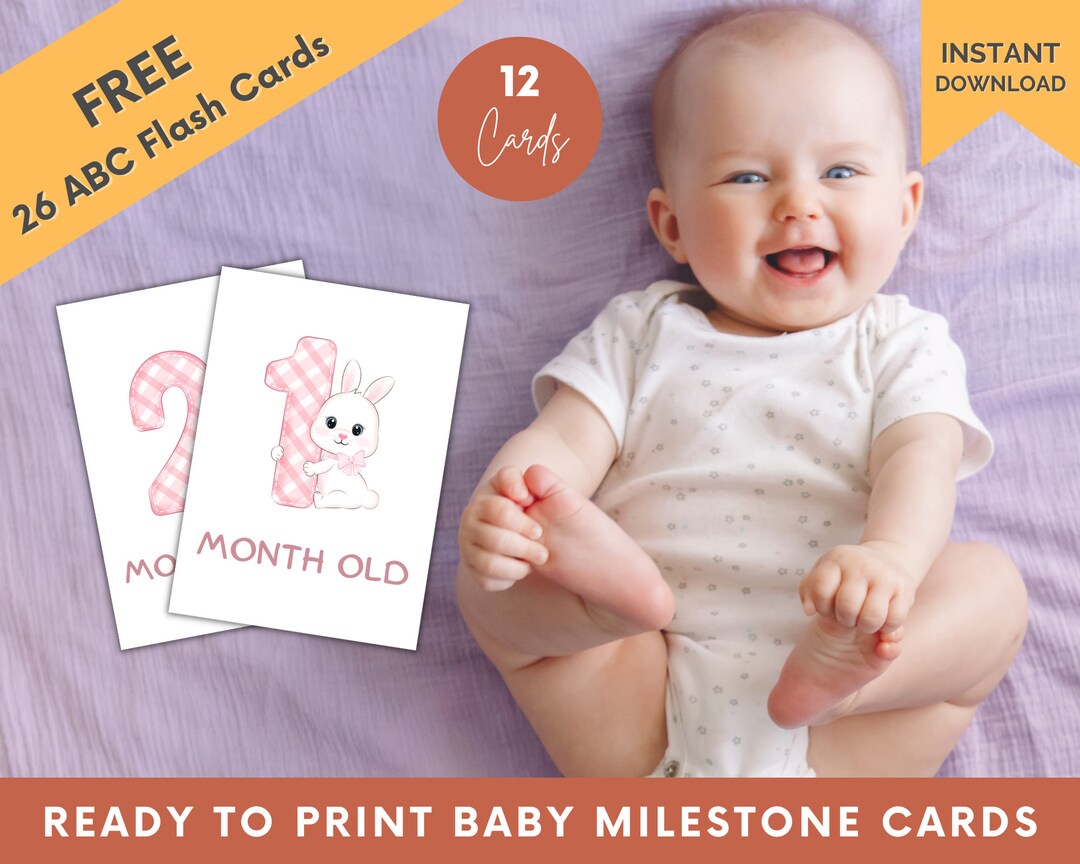 Baby Milestone Cards Printable Baby Memory Cards Milestone Etsy