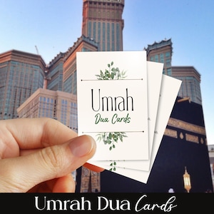 20 kart Umrah Dua do druku, fiszki Umrah, karty podarunkowe Umrah Mubarak, karty modlitewne, islamskie Dua, karty przypomnienia Dua do druku PDF
