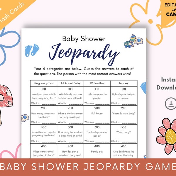 Baby Jeopardy Game Etsy