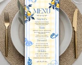 Italian Summer Dinner Menu Card, Italian Menu Card, Birthday Dinner Menu, La Dolce Vita Birthday Dinner Party Menu, Italian Menu Template