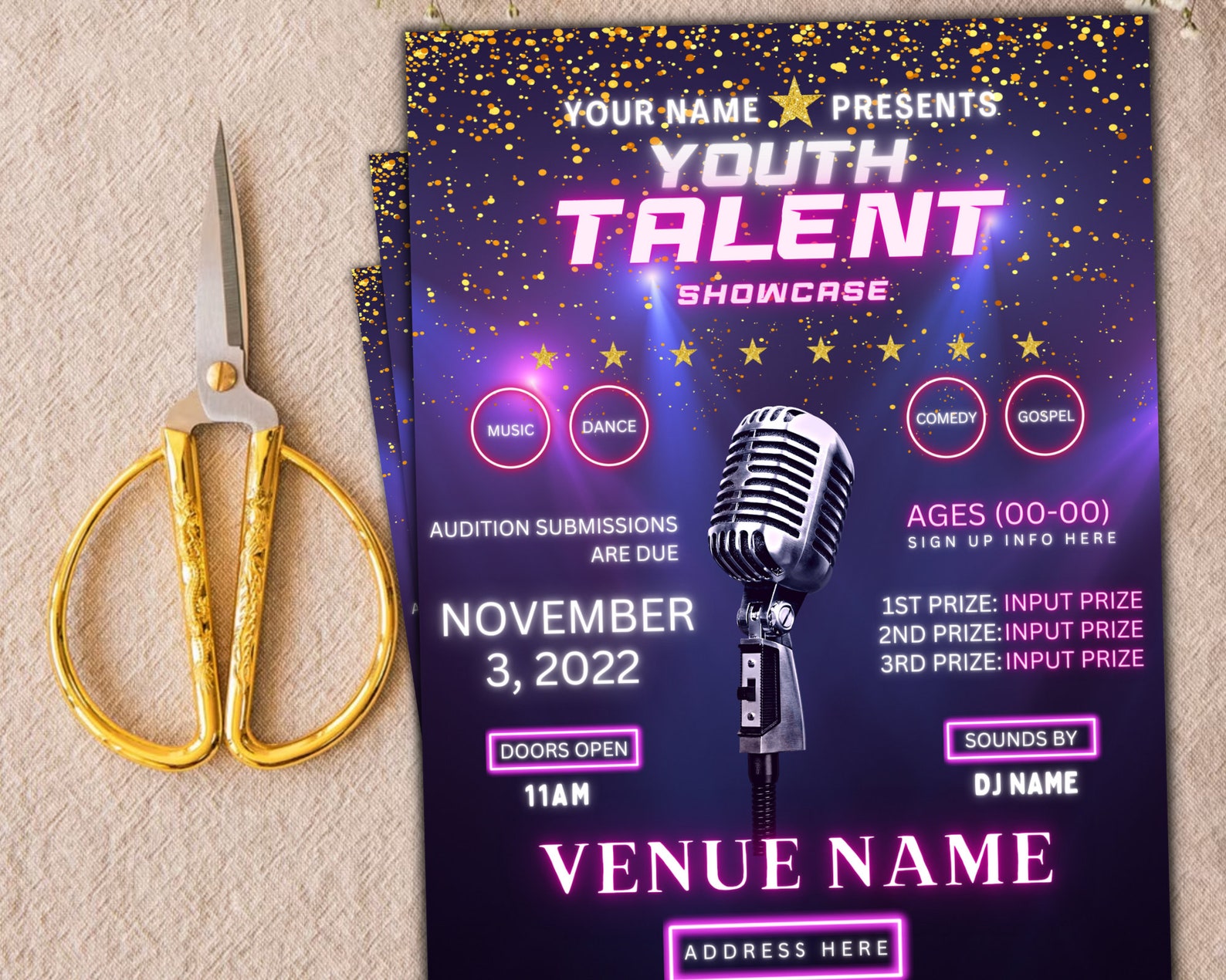 Talent Show Flyer, Show Flyer, Talent Show, Talent Show Poster Talent Show Flyer, Show Flyer, Talent Show, Talent Show Poster
