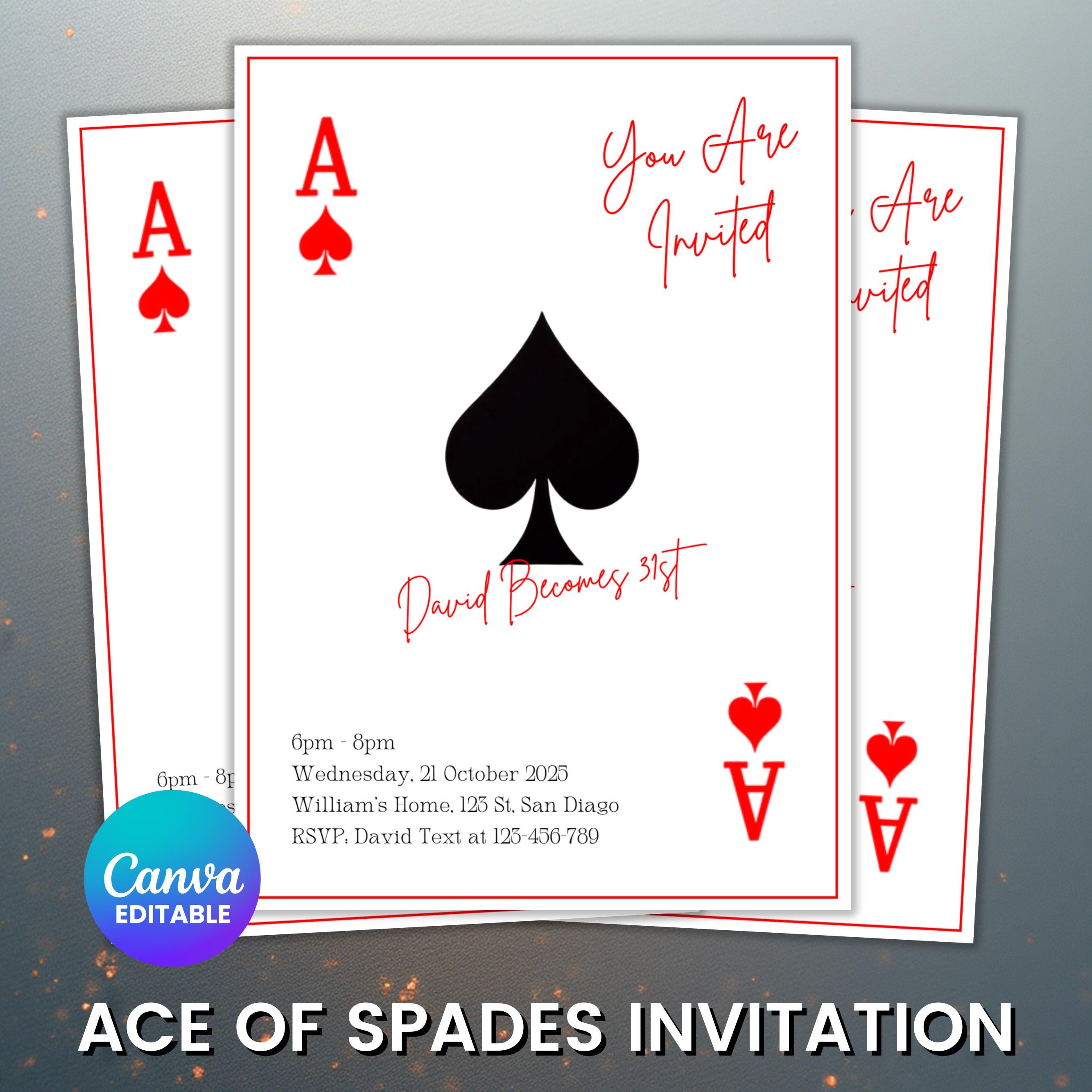 Aas van schoppen partij - Etsy België, image size:2667x2667