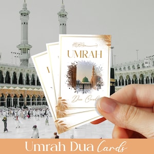 Mais de 20 cartões Umrah Dua para impressão, cartões Umrah Flashcards, cartões-presente Umrah Mubarak, cartões de oração, Dua islâmico, cartões de lembrete Dua PDF para impressão