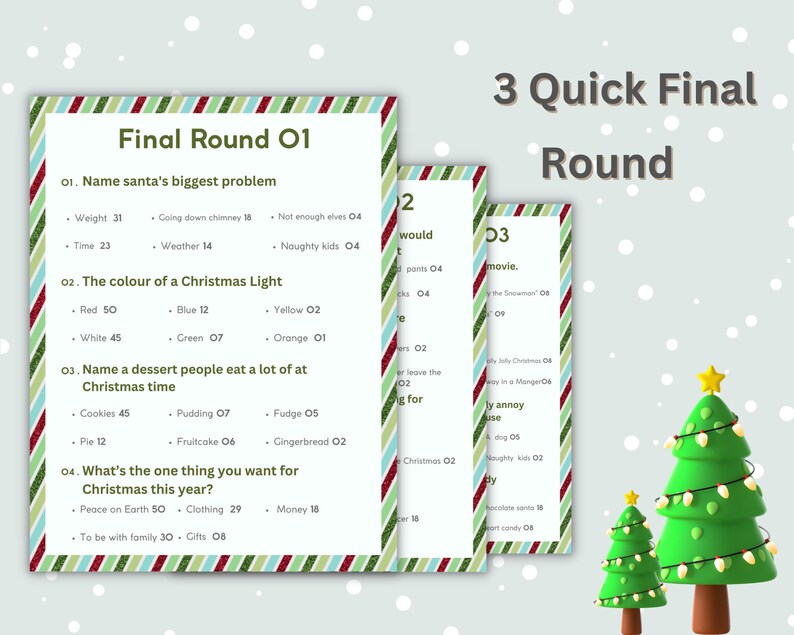 Christmas Family Feud Game, Printable Christmas Feud Game, Family Feud ...