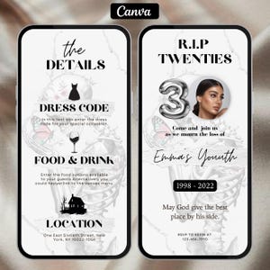 RIP To My 20s Party Invite, Death to My 20s Birthday Invitation, 30th Birthday Invite, Funeral to my Youth 30th Bday, 20th Birthday Invite