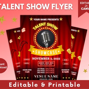 Show Flyer, Talent Show FLyer, Talent Show Poster, Editable Template, Letter Size Flyer, Show, Premade Design, Talent Contest, Talent Show