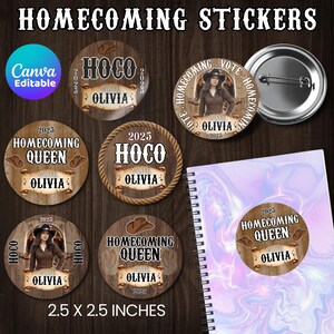 Vote Homecoming Stickers, Cowgirl Class Campaign Sticker, Hoedown Class Campaign, Homecoming Campaign, Vote Homecoming Queen, Canva Editable