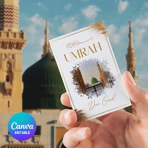 Mais de 20 cartões Umrah Dua para impressão, cartões Umrah Flashcards, cartões-presente Umrah Mubarak, cartões de oração, Dua islâmico, cartões de lembrete Dua PDF para impressão