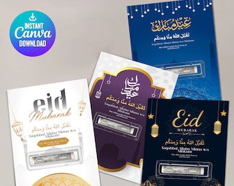 Eid Money Holder, 2024 Eid Mubarak Gift Card, Eid Money Card, Eid Gifts For Kids, Eid Mubarak Card, Canva Template Instant Download