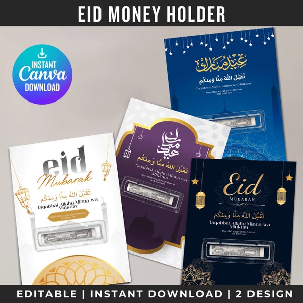 Eid Money Holder, 2024 Eid Mubarak Gift Card, Eid Money Card, Eid Gifts For Kids, Eid Mubarak Card, Canva Template Instant Download