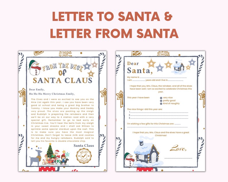 North Pole Mail, Santa Letter Bundle, Letter From Santa, Santa Nice