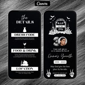 RIP To My 20s Party Invite, Death to My 20s Birthday Invitation, 30th Birthday Invite, Funeral to my Youth 30th Bday, 20th Birthday Invite