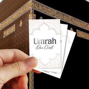 20 kart Umrah Dua do druku, fiszki Umrah, karty podarunkowe Umrah Mubarak, karty modlitewne, islamskie Dua, karty przypomnienia Dua do druku PDF