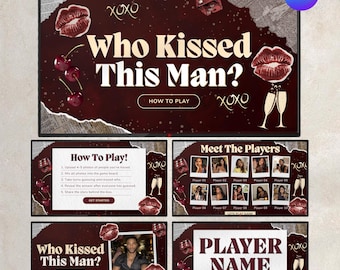 Guess Who Kissed This MAN Who Game Who Kissed This Man, Bachelorette Party Game, guess whoGirls Night Drinking Game, Editable Canva Template