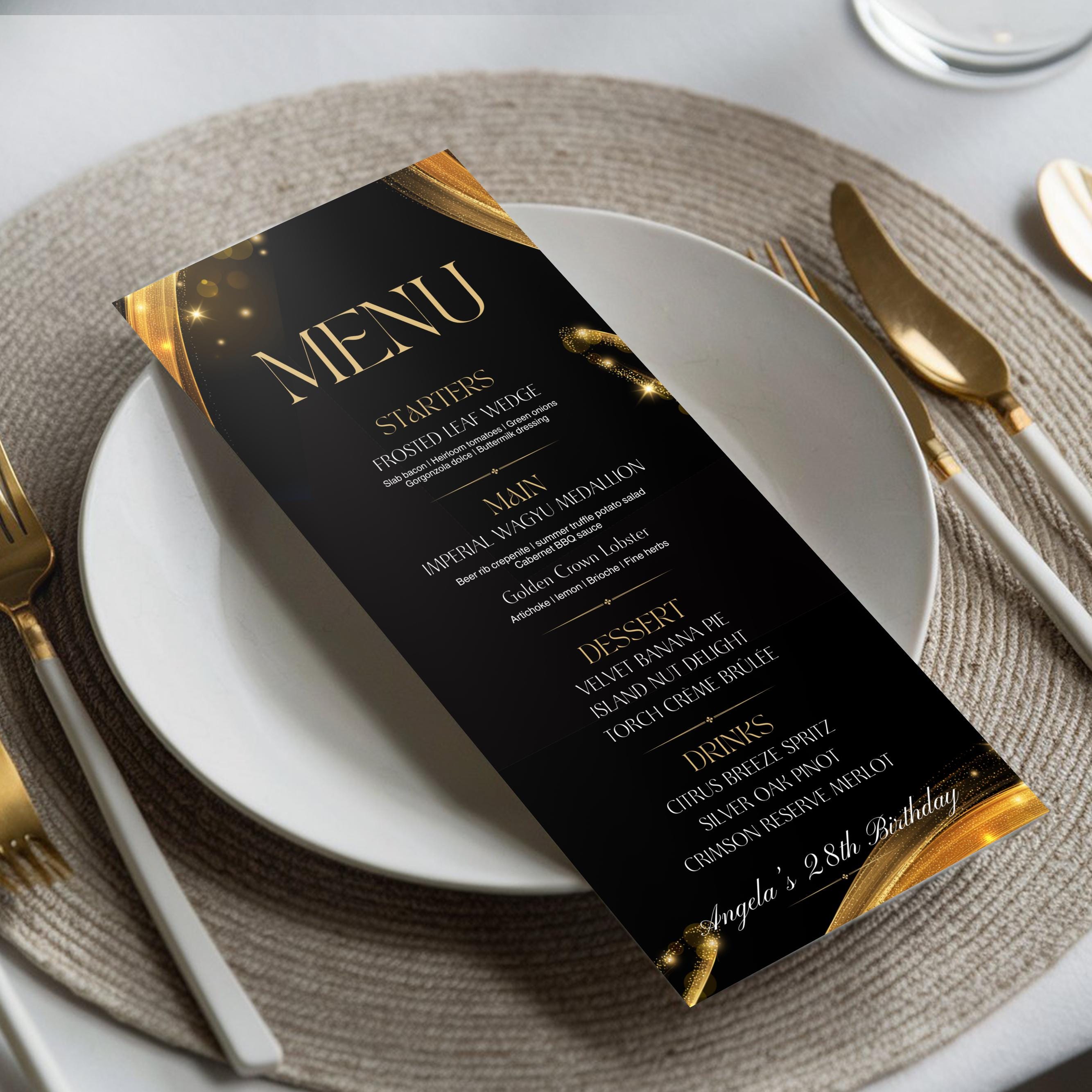 Editable Birthday Picture Menu, Full Picture Menu and Drink Card, Event ...