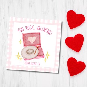 YOU ROCK PINK - Cartões de Dia dos Namorados para Imprimir para Crianças, Cartões de Dia dos Namorados para Sala de Aula, Cartões de Dia dos Namorados para Escola, Etiqueta de Dia dos Namorados para Escola em Aquarela para Crianças
