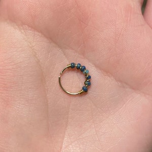 Anillos para la nariz con cuentas estilo bohemio de Picasso, aros para la nariz, aros para el cartílago, aros para la nariz con cuentas, joyas hippies, 20 g (anillos para la nariz de oro y plata)