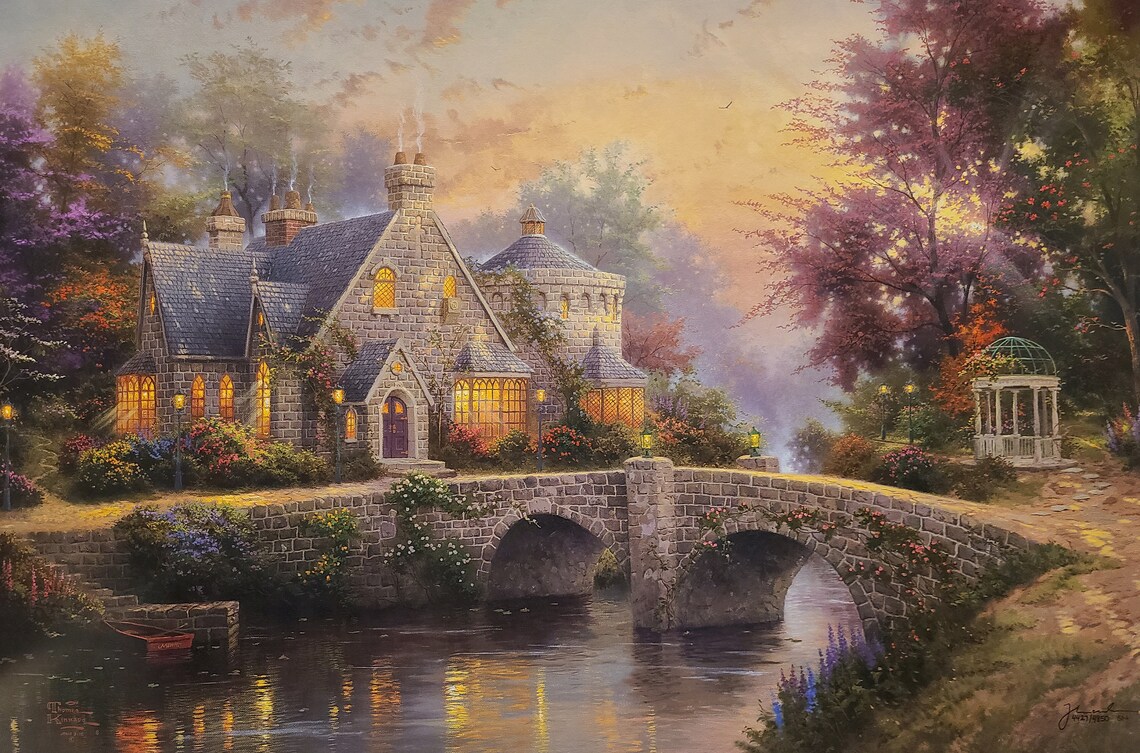 Lamplight Manor by Thomas Kinkade Etsy